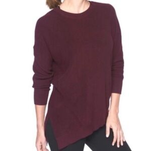 Athleta Ribbed Asymmetrical Rest Day Pullover Sweater